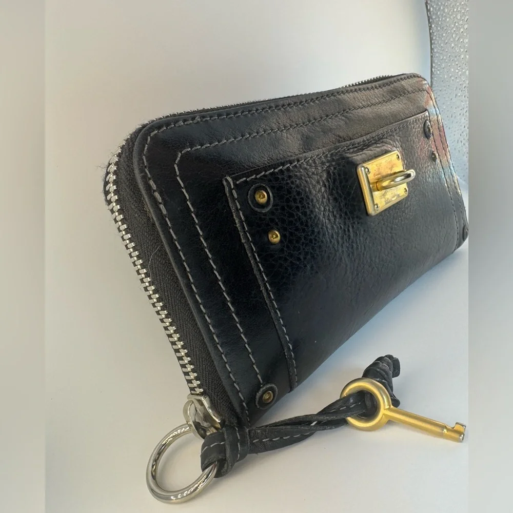 Chloé Paddington Rare Two-Tone Studded Zip Wallet Key Detail Chloé Continental - Picture 2 of 16